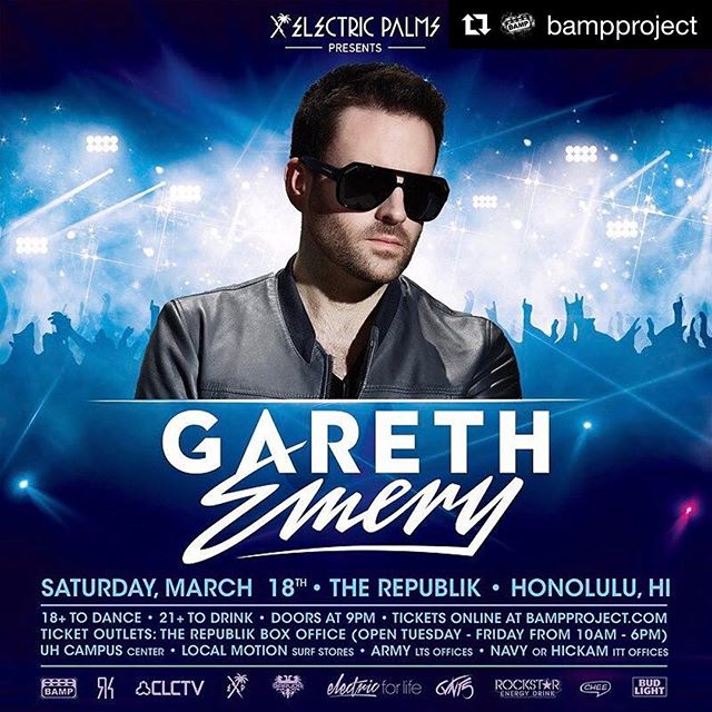 #Repost @bampprojectOAHU SHOW ANNOUNCEMENT!#ElectricPalmsHawaii presents@GarethEmerySaturday, March 18th @JointheRepublik️️TICKETS ON SALE THURSDAY AT 10AM:Bampproject.com / Local Motion Stores / Navy/Hickam ITT Offices / Army LTS Offices / UH Campus Center / The Republik Box Office Tues-Fri 10a-6p with a $2 service fee per ticket ️️WANT TO WIN A TICKET TO THE SHOW!?1. Follow Us2. Double Tap this Post3. Tag 5 friends you want to go to the show with in the comments section below4. Repost this Photo and Tag  @GarethEmery @ElectricPalmsHawaii @BampProject @JointheRepublik & hashtag it #GarethEmeryHi5. Set your Privacy Settings to "Public" so we can see you.️️Winners will be announced Monday.Like us on Facebook.com/ElectricPalmsPresents & Facebook.com/BampProject for even more ways to win.This is an 18 & up event. - from Instagram